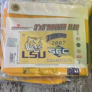 LSU Tigers 3'x5' Banner Flag - Yellow and Purple